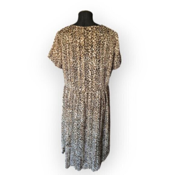 KAFFE Leopard Print Chiffon Dress NWT Sz XL - Picture 6 of 13